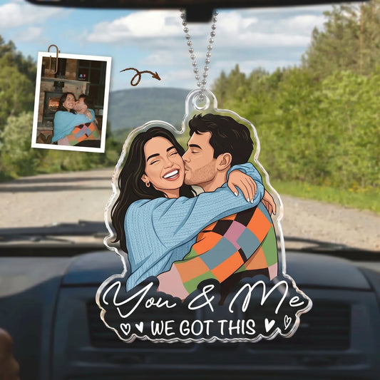 Personalized You And Me Couple Car Hanger