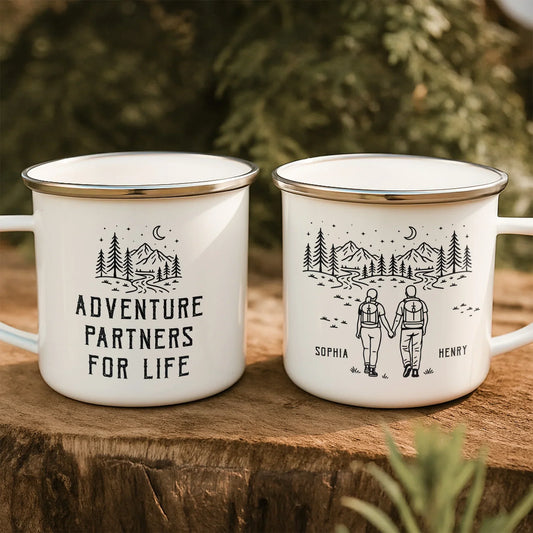 Personalized Adventure Partners Mountain Enamel Mug