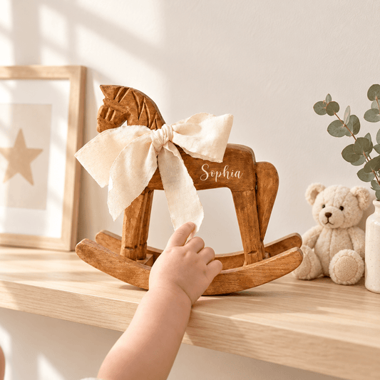 Personalized Wooden Rocking Horse Nursery Decor