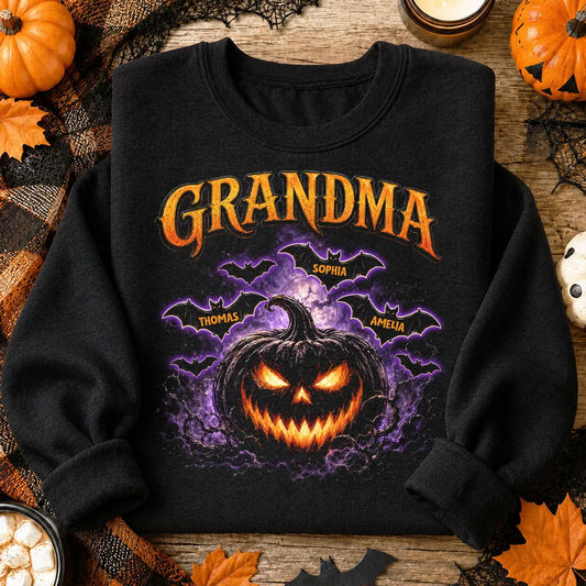 Personalized Grandma Jack O Lantern Halloween Shirt