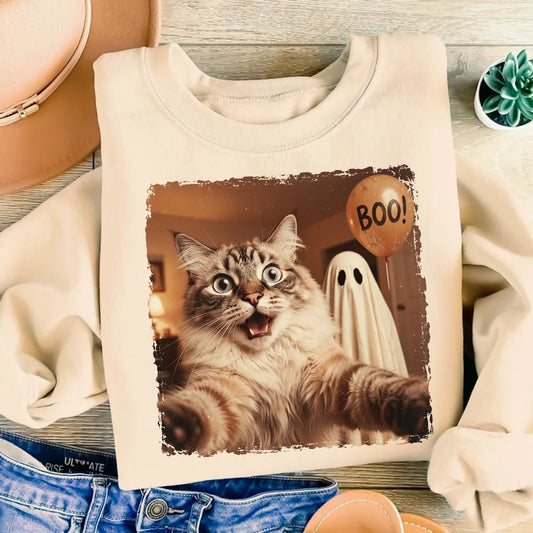 Custom Cat Halloween Selfie Gift 01