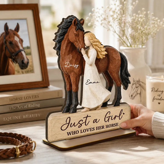 Personalized Horse Girl Wooden Ornament