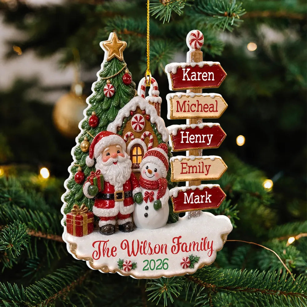Personalized Santa Snowman Gingerbread Ornament
