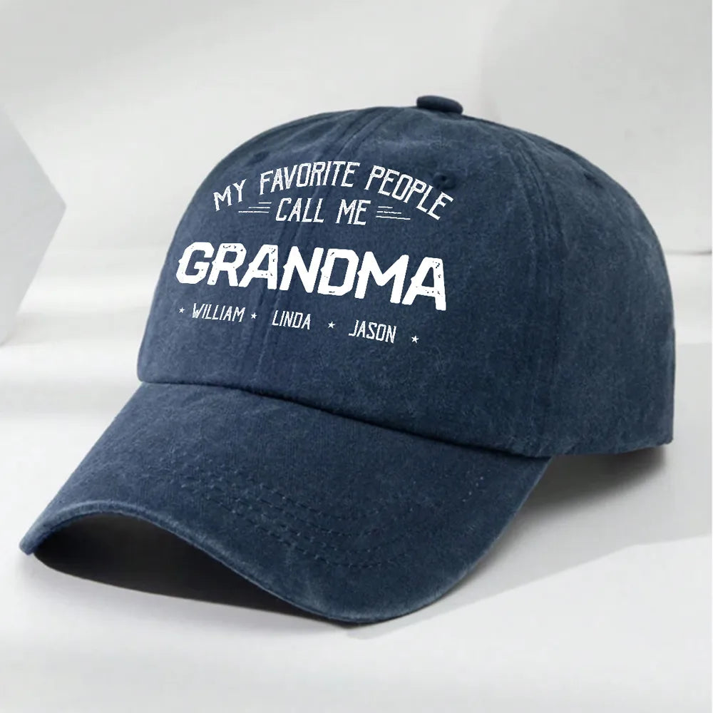 Personalized Favorite People Call Me Grandma Cap