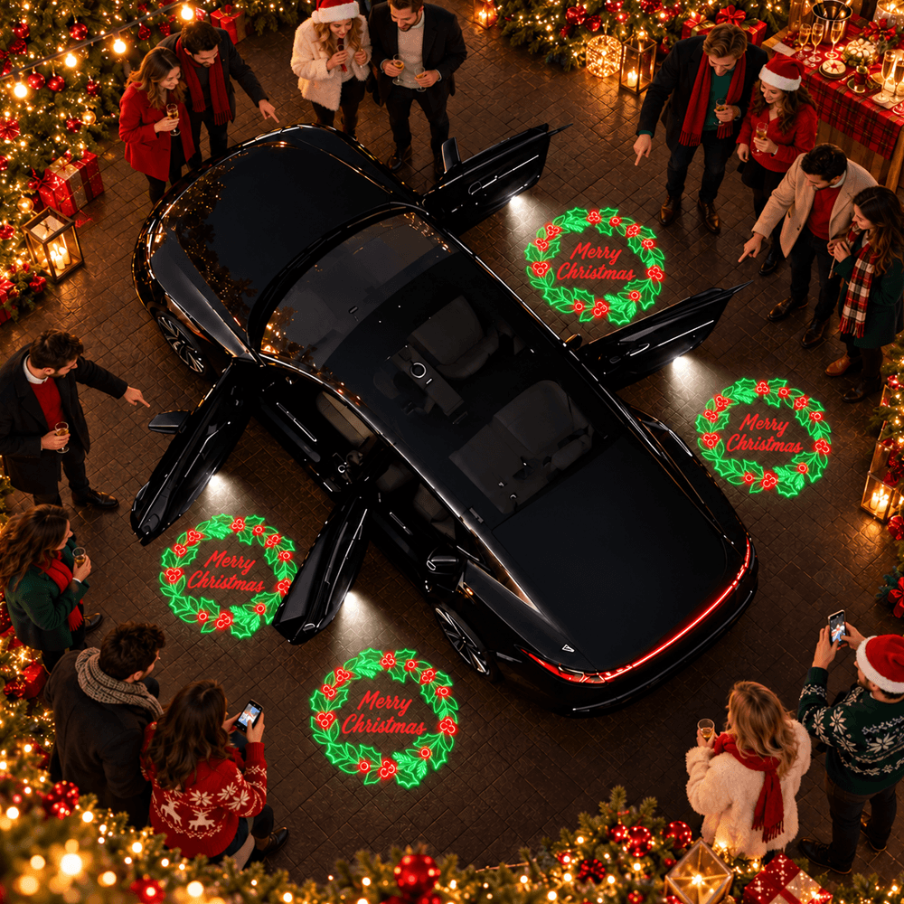 Personalized Christmas Family Photo Car Door Projector Lights
