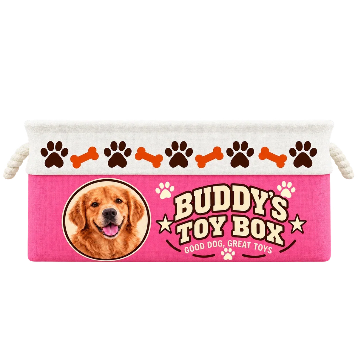 Personalized Dog Portrait Cotton Rope Basket