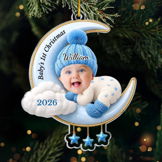 Personalized Love You To The Moon First Christmas Ornament