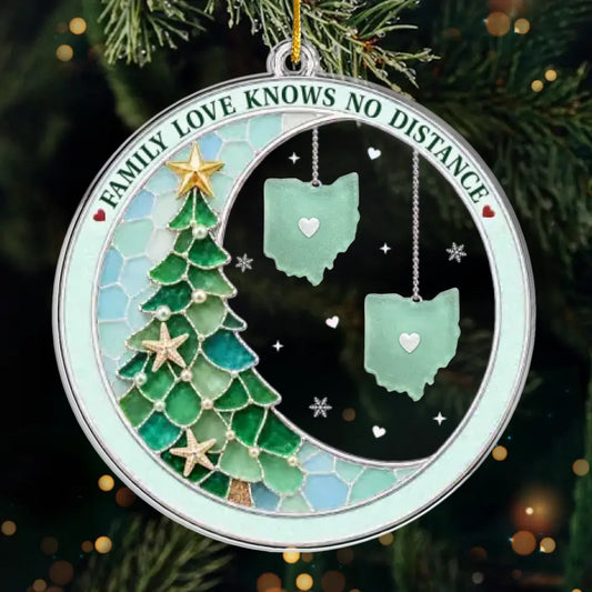 Custom Long Distance Christmas Ornament