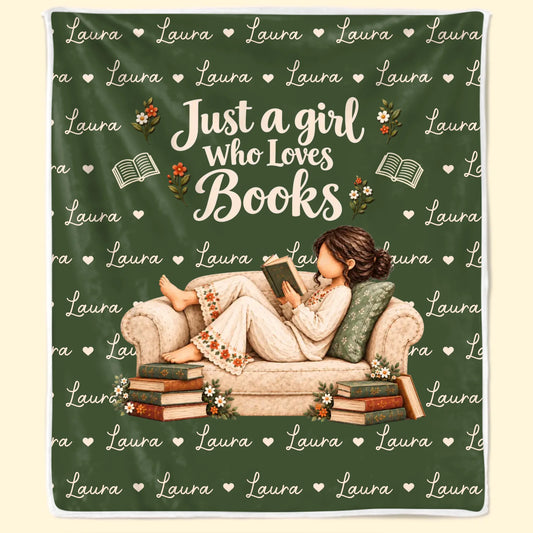 Personalized Cozy Reading Nook Name Fleece Blanket