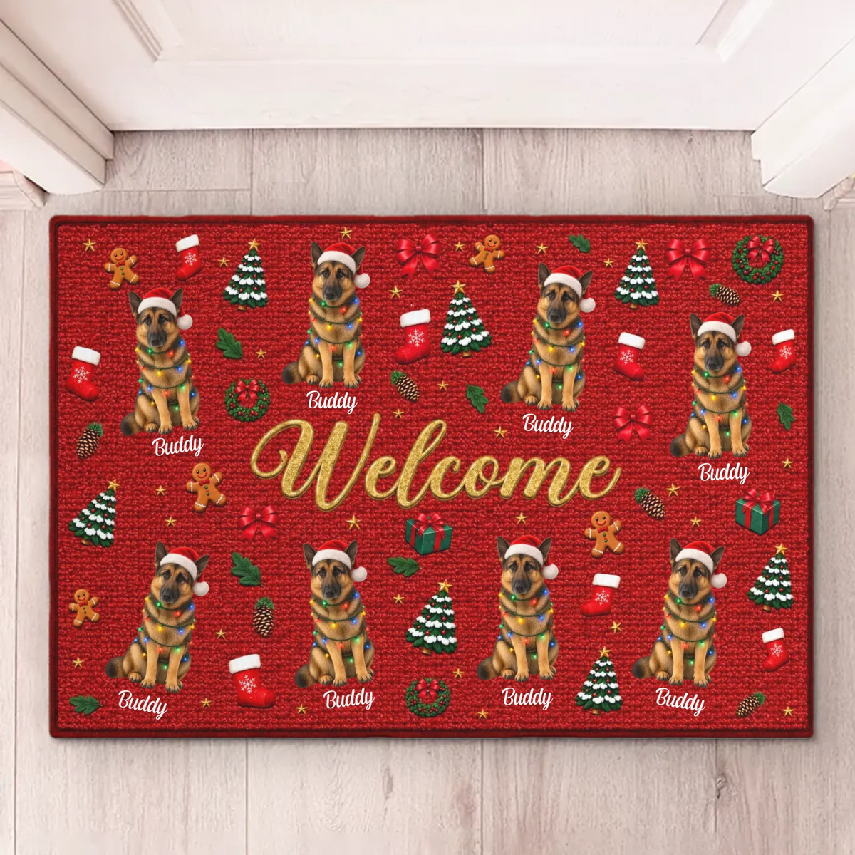 Custom Pet Photo Christmas Gifts For Dog Lovers - Personalized Decorative Mat