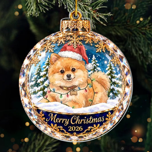 Custom Photo Dog And Cat Christmas Keepsake Gifts For Pet Lovers - Personalized Acrylic Ornament