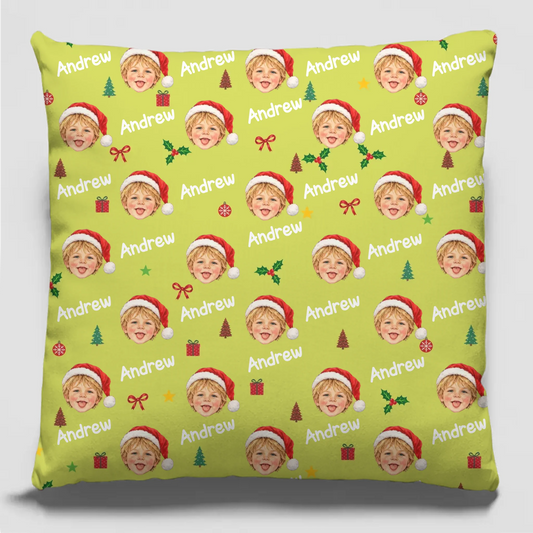 Custom Photo and Name Santa Gifts for Kids - Personalized Pillow