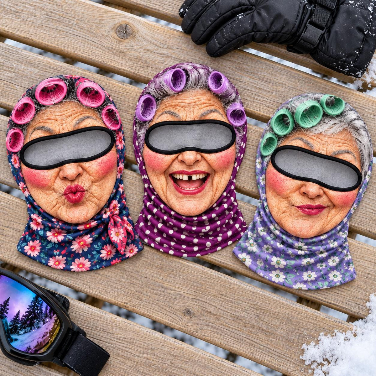 Personalized Funny Grandma Meme Face Ski Mask