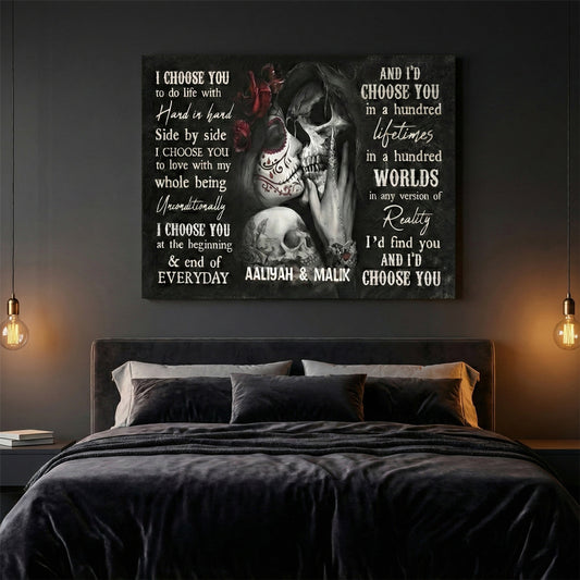 Personalized I Choose You Gothic Love Canvas