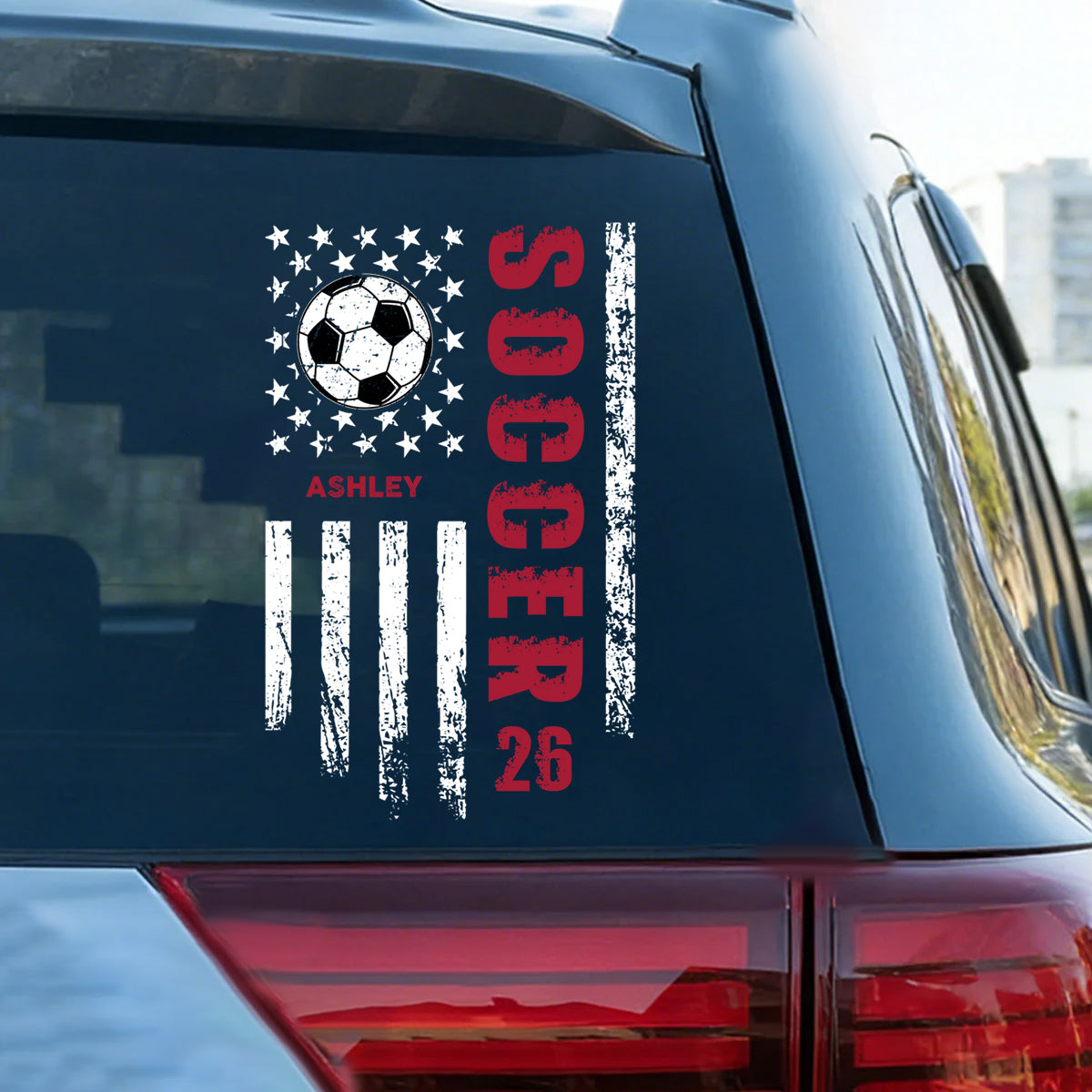 Personalized Soccer Sticker - Custom Name Number Decal