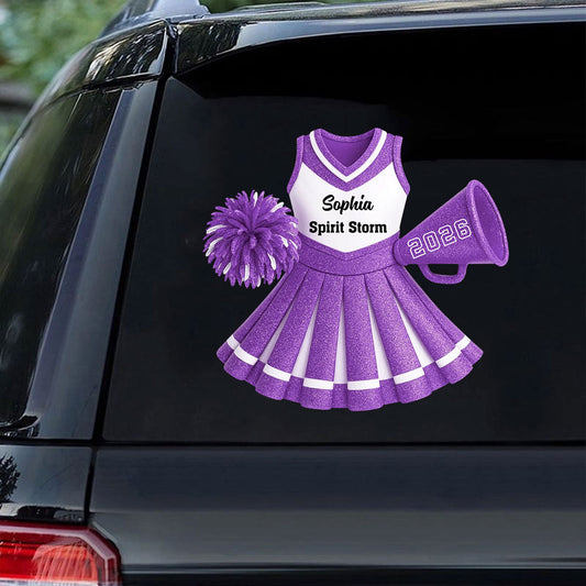 Personalized Cheerleading Uniform Car Sticker