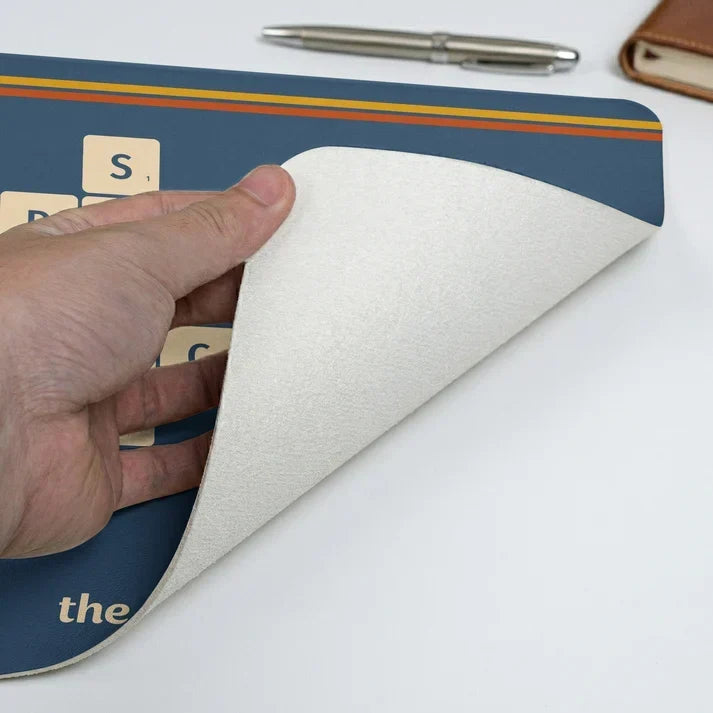 Personalized Retro Letter Tile Leather Desk Mat