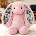 Personalized Hidden Ear Photo Collage Plush Bunny