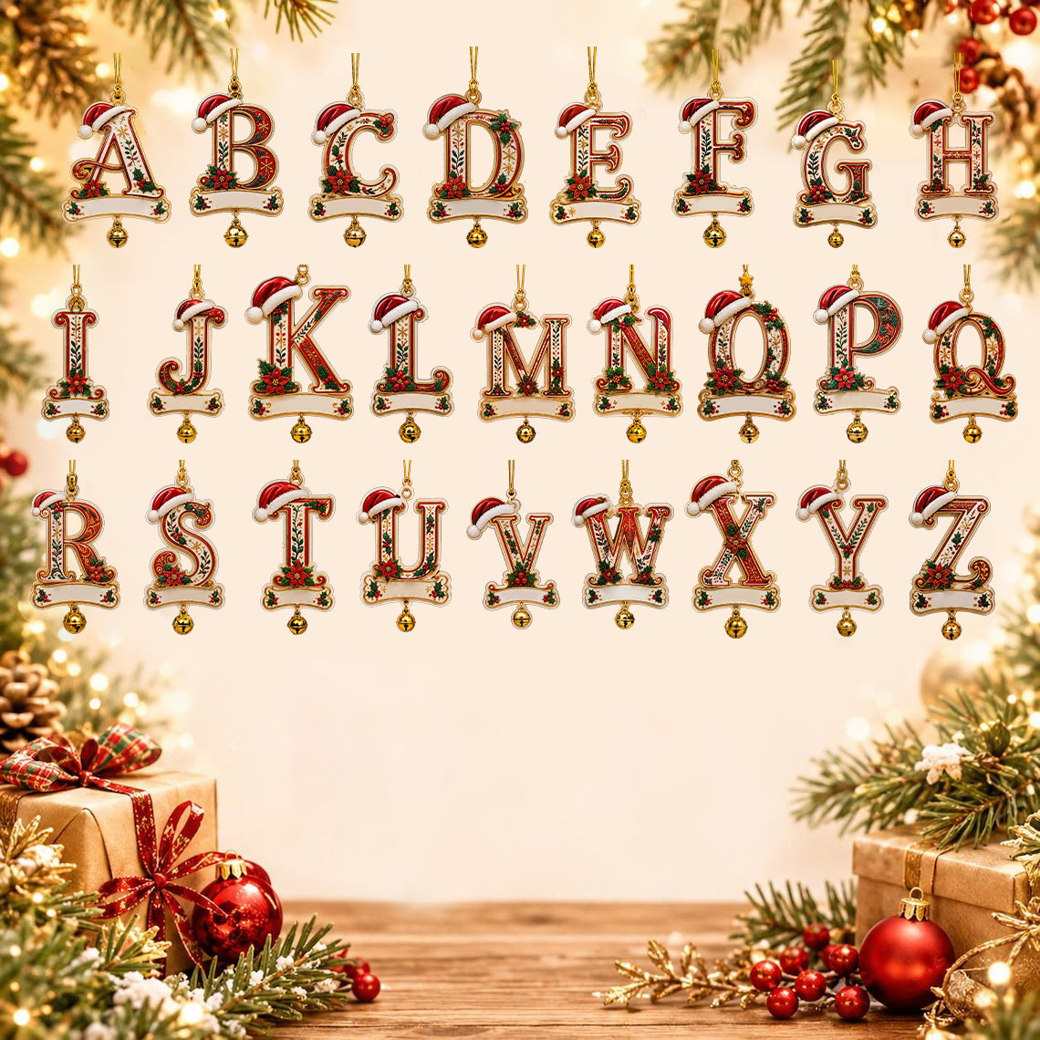 Personalized Christmas Initial Ornament – Custom Name Keepsake