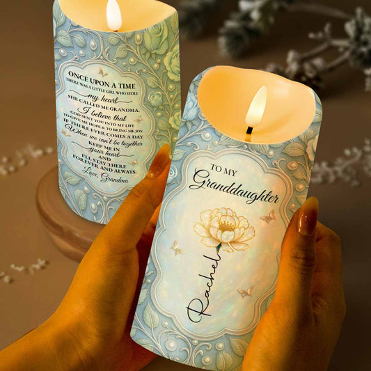 Personalized Granddaughter Birth Flower LED Candle