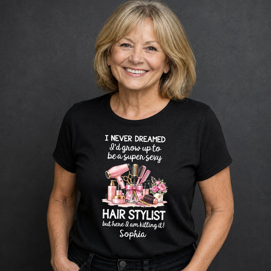 Personalized Super Sexy Hair Stylist Salon Tools Graphic T-Shirt