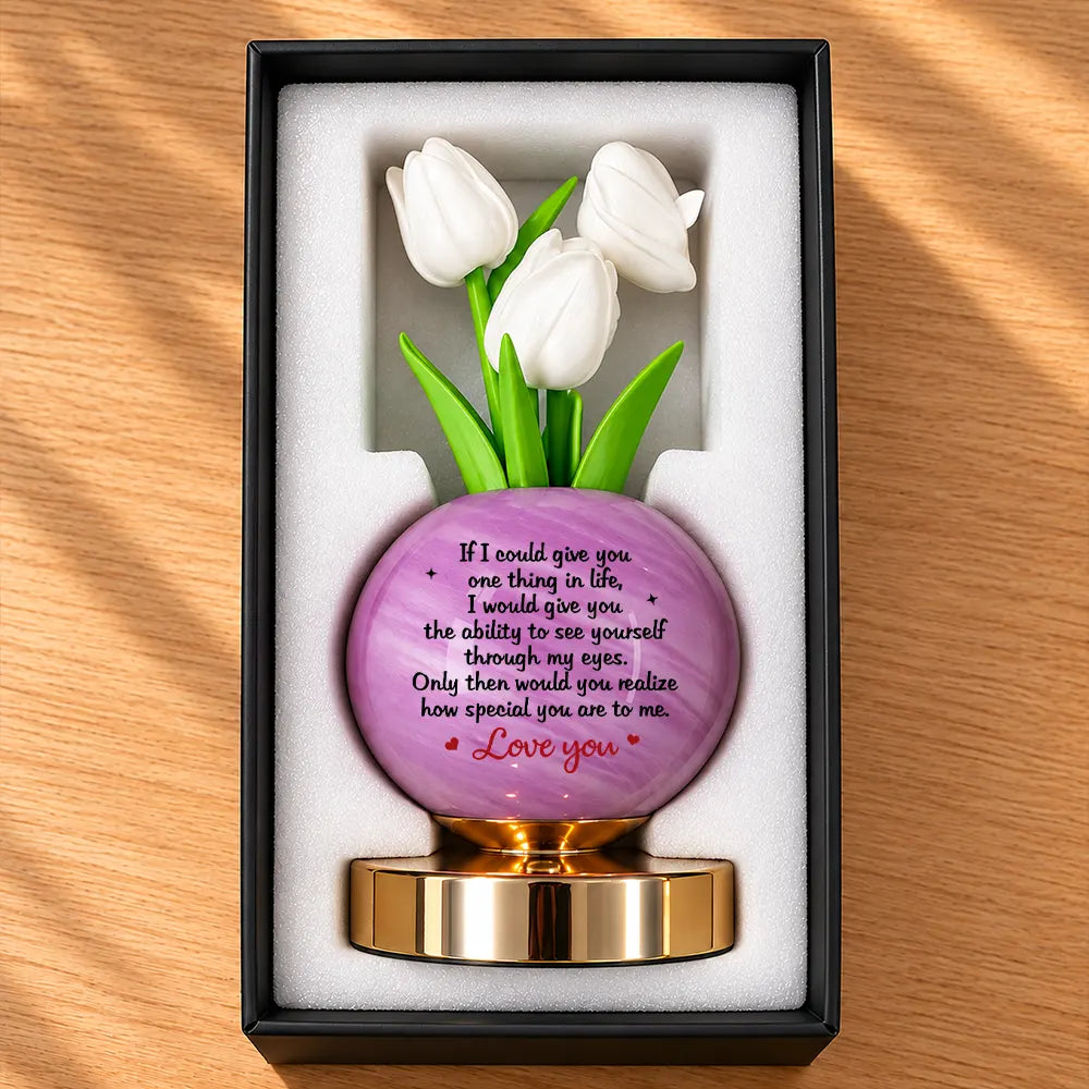 To My Daughter, Granddaughter Long Distance Christmas Home Decor Gift - Personalized Pinky Promise Tulip LED Night Light
