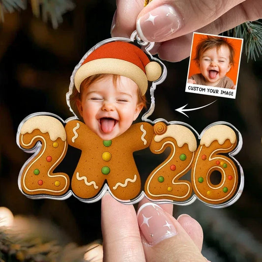 Personalized Baby Gingerbread Christmas Acrylic Ornament