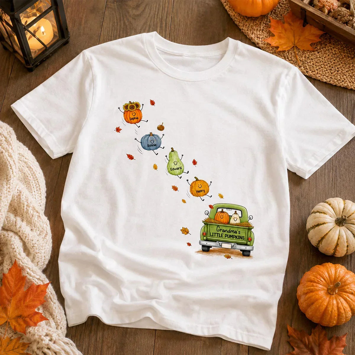Personalized Grandma's Little Pumpkins T-Shirt