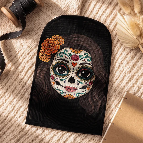 Custom Floral Sugar Skull Balaclava Hat