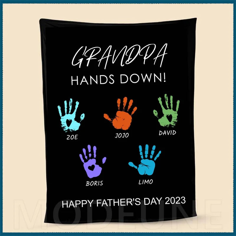 🏆BEST DAD EVER, HANDS DOWN Customized Blanket