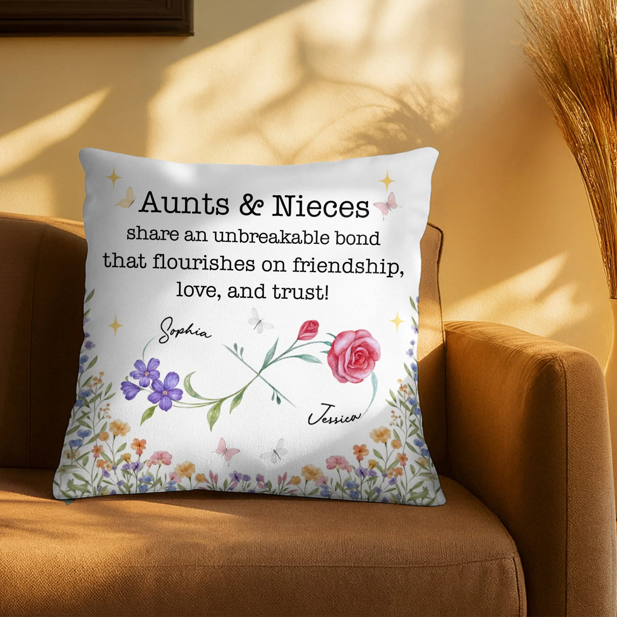 Aunts & Nieces Share An Unbreakable Bond - Personalized Pillow Gift for Niece