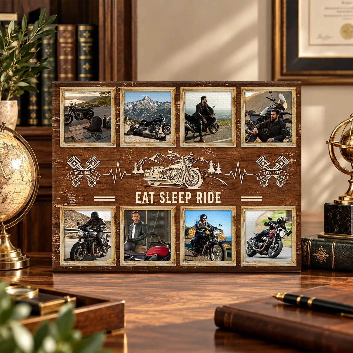 Personalized Eat Sleep Ride Motorcycle Canvas Poster