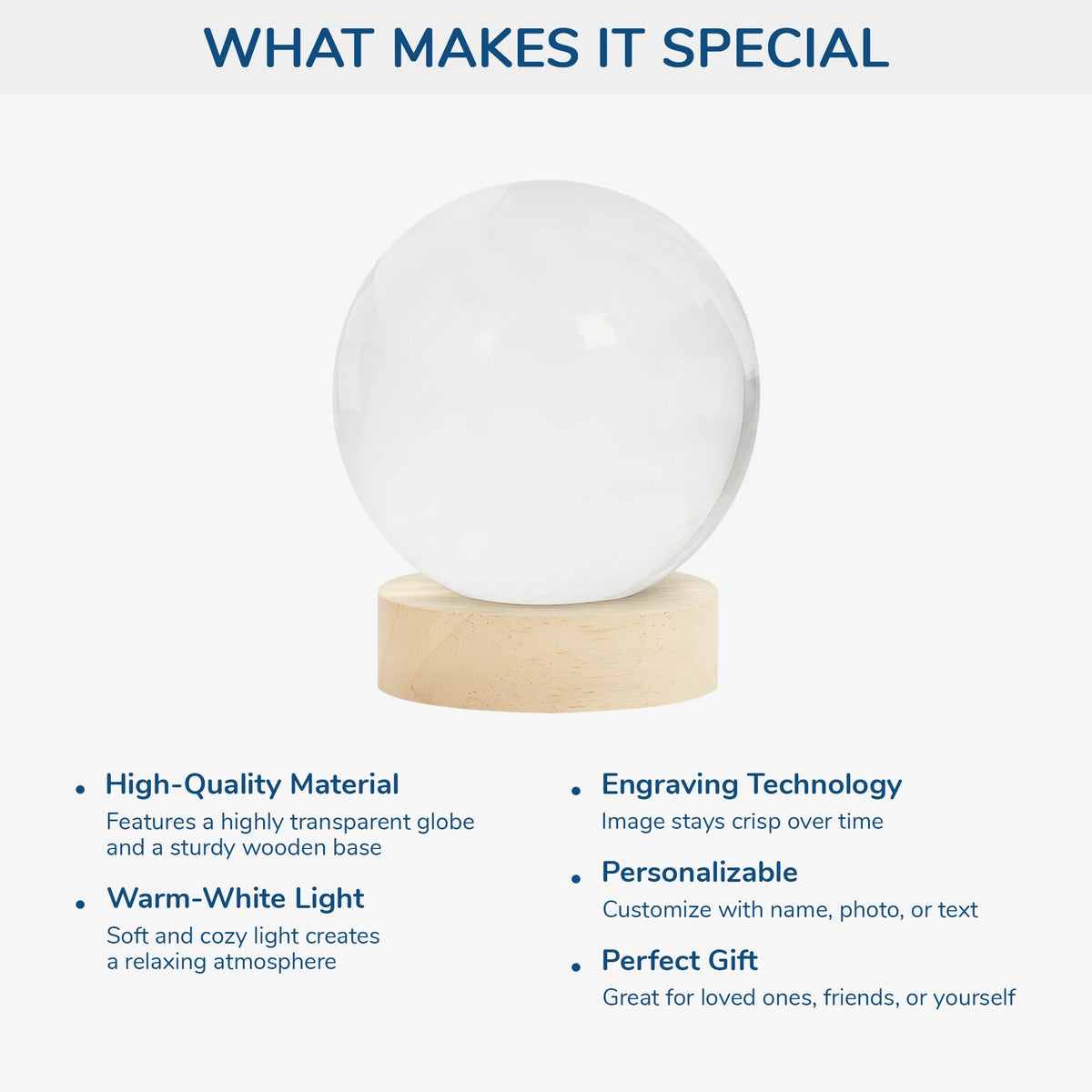 Family Tree Crossword Personalized Crystal Ball Lamp - Custom Gift for Family