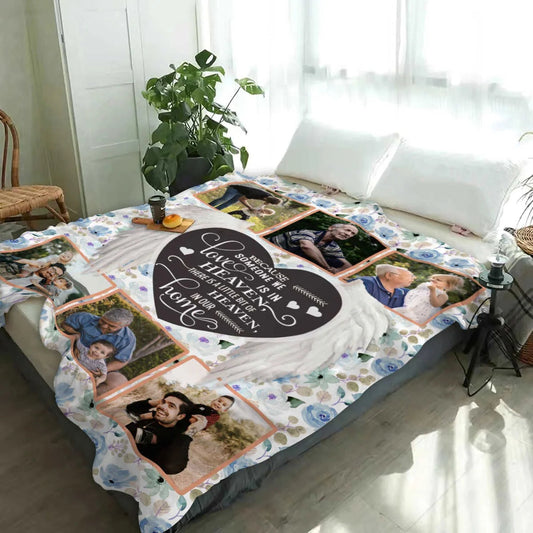 Personalized Someone In Heaven Memorial Quote Cozy Fleece Blanket