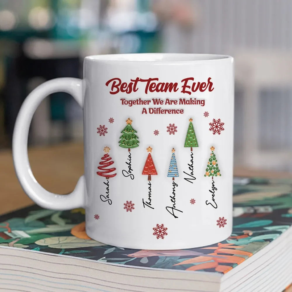 "Best Team Ever" Personalized Coworker Mug - Custom Christmas Team Gift for Boss & Workmates