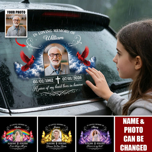 Personalized Forever in Our Hearts Memorial Car Decal