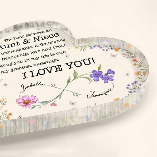Personalized Aunt And Niece Floral Bond Keepsake Acrylic Plaque
