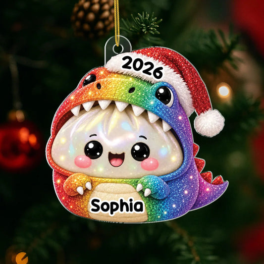Personalized Cute Dinosaur Baozi Dumpling Christmas Ornament
