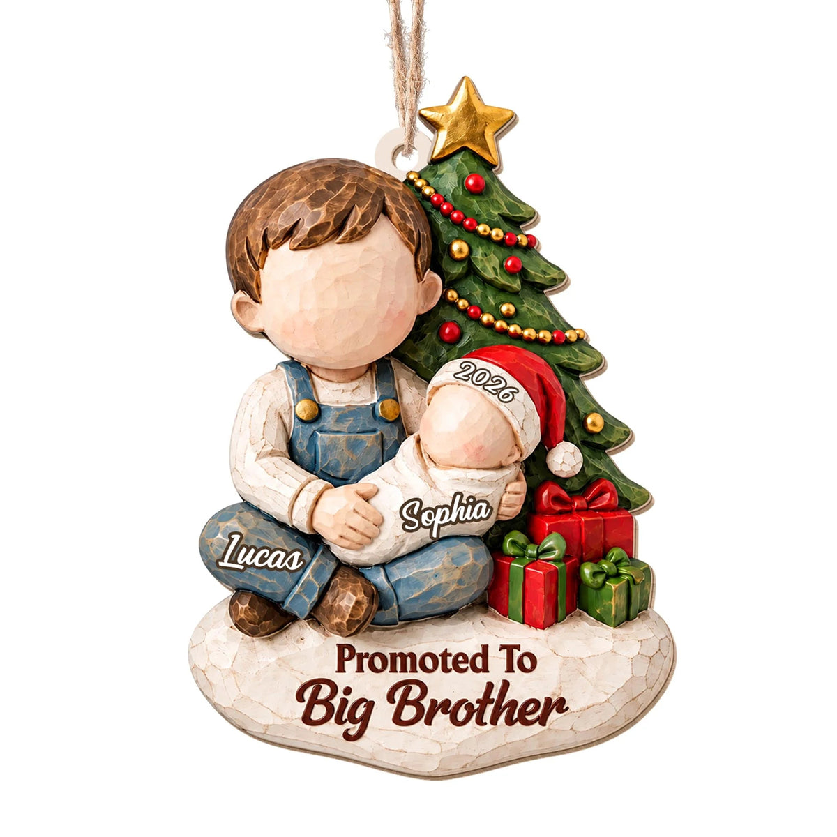 Personalized Promoted to Big Sister Wood Ornament