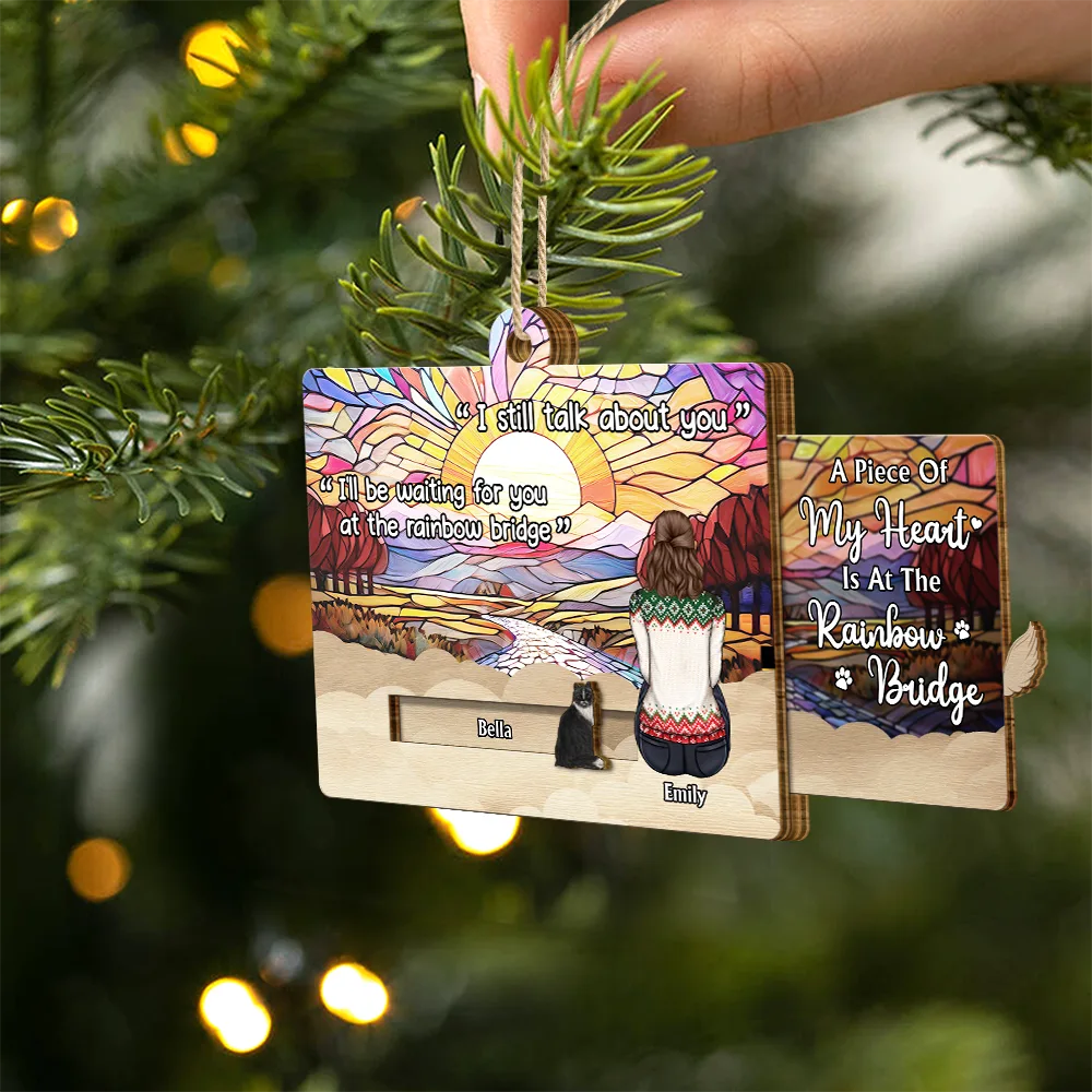 My Hardest Goodbye - Personalized Wooden Slider Ornament for Pet Memorial Keepsake