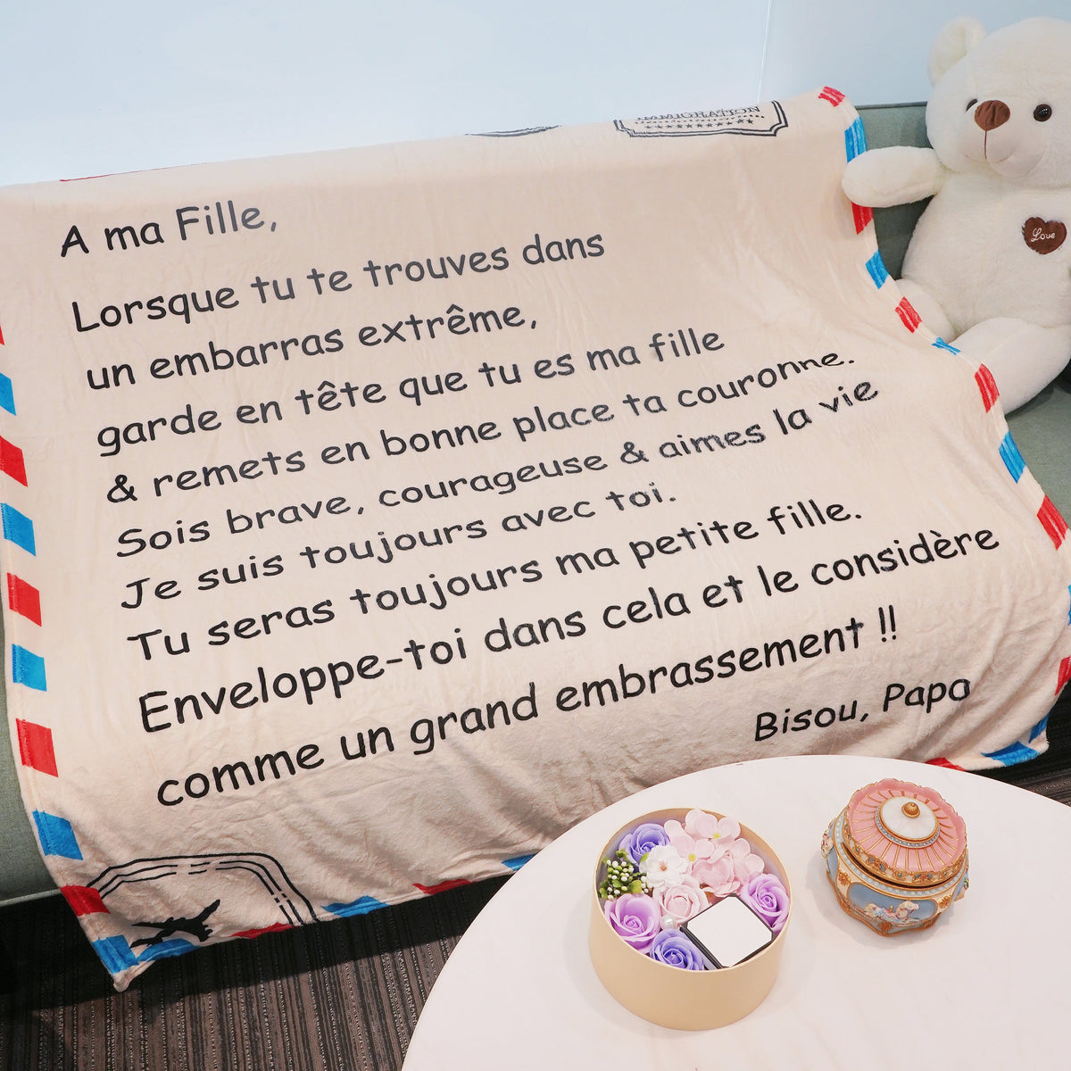 Fille de papa | Couronne | Couverture en peluche de qualité supérieure