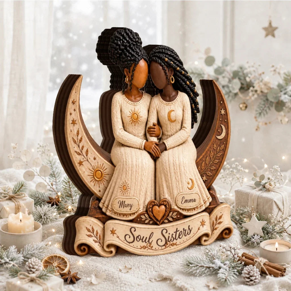 Personalized Soul Sisters Celestial Thick Wooden Wall Plaque