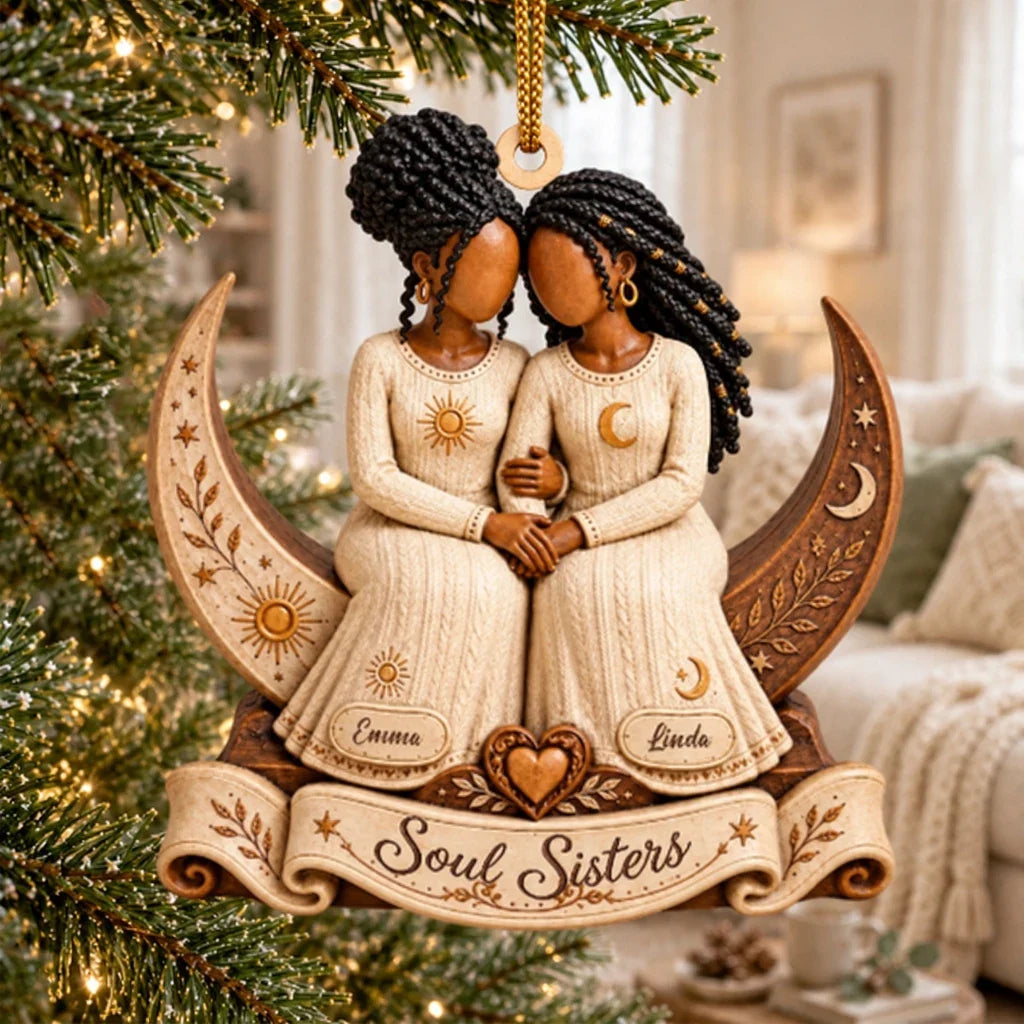 Personalized Soul Sisters Celestial Thick Wooden Wall Plaque