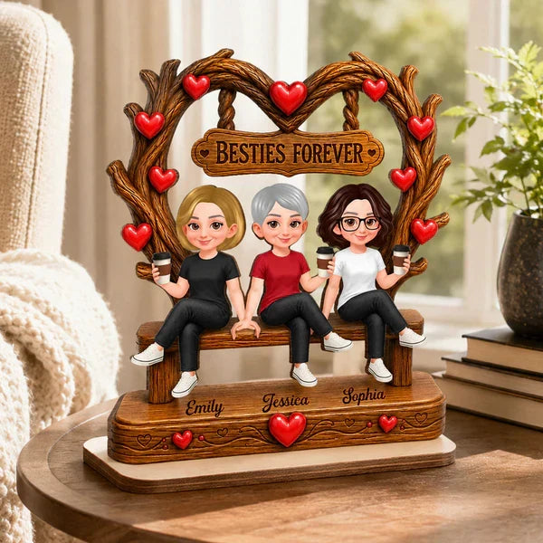 Personalized Close Friends Heart Canopy Wooden Plaque