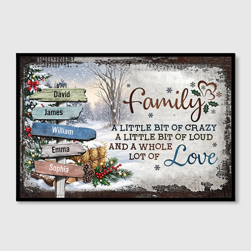 Personalized Crazy Loud Love Family Signpost Canvas