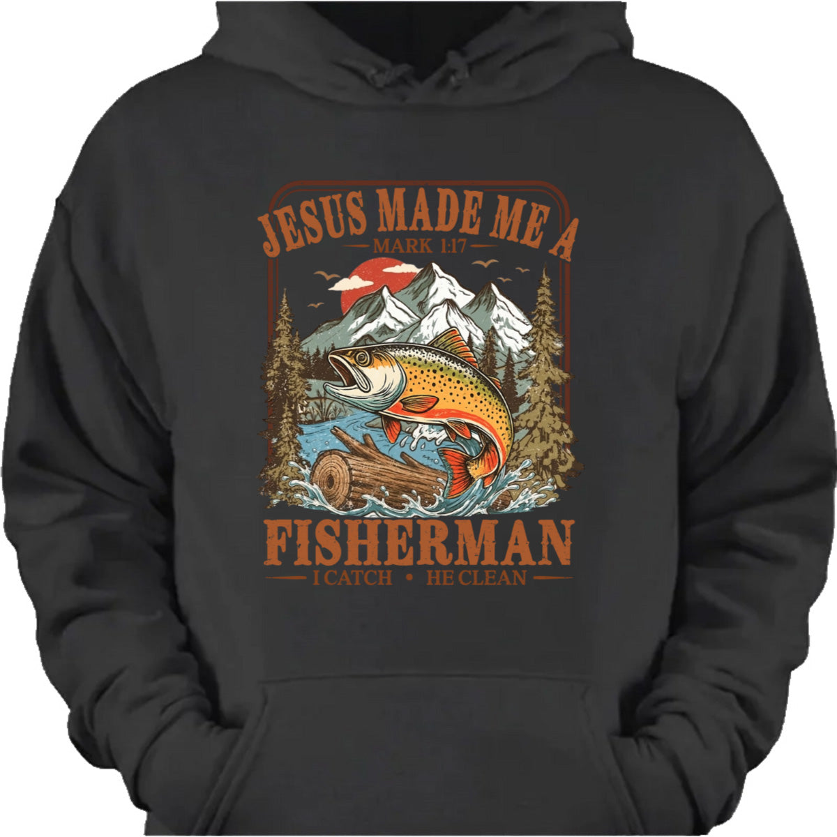 Personalized Jesus Made Me A Fisherman Graphic Tee