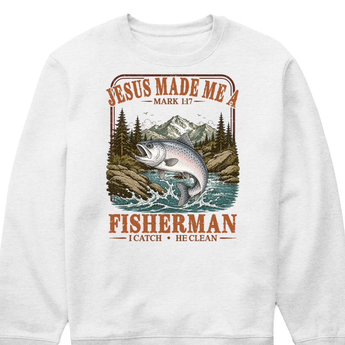 Personalized Jesus Made Me A Fisherman Graphic Tee
