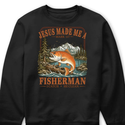 Personalized Jesus Made Me A Fisherman Graphic Tee