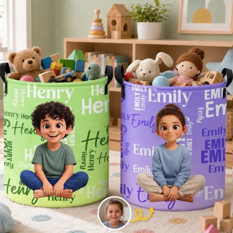 Custom Photo Laundry Basket - Personalized Birthday Gifts For Kids - Made For Fun