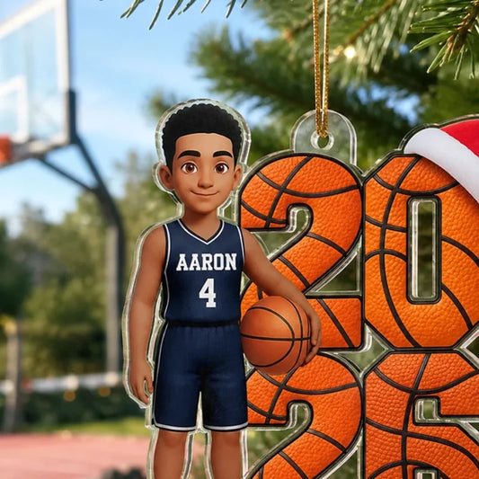 Basketball Player - Personalized Acrylic Ornament - Christmas Gift, Keepsake For Basketball Players,
